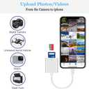 Lightning to SD Card Reader for Select iPhone, iPad and iPod Models (Support iOS 13 and Before), Trail Game Camera Viewer, No App Required (White)