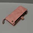 Defencase Compatible with iPhone 15 Pro Max Case Wallet with RFID Blocking Card Holder for Women Men, PU Leather Magnetic Snap Flip Zipper Strap Wallet Phone Case Fit for iPhone 15 Pro Max, Rose Pink