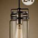 Oliver 1-Light Plug-In or Hardwire Pendant Lighting - Dark Bronze With Antique Brass Socket