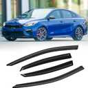 Window Visor for 2019-2024 Kia Forte, Out-Channel Rain Guards Shields Vent Deflector Shade Wind Dark Smoke Ventshade Ventvisor for Forte 2023 2022 2021 2020, Tape-On Outside-Mount, 4PCS