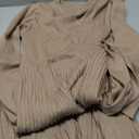 V FOR CITY Maternity Sweater Dress Baby Shower Party Wrap V Neck Tie Waist Knit Winter Dresses Tan Large