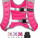 Fragraim Weighted Vest for Women Men - 8lb/10lb/12lb/16lb/22lb/25lb/30lb Weight Vest with Reflective Stripe, Detachable Phone Pouch, Ideal for Walking, Strength Training, Running, Workout, Cardio (Rose)