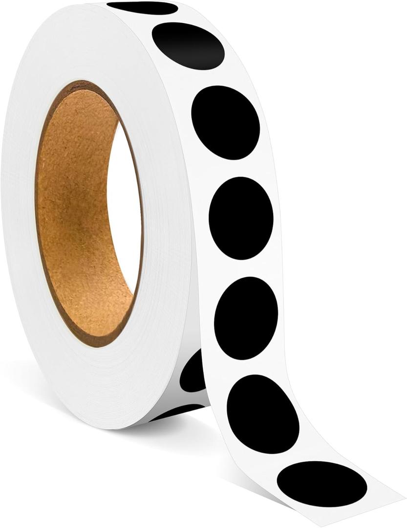 1/2 Inch Circle Sticker Labels,Pack of 1000 Round Color Coding Circle Dots Stickers Labels,Dot Stickers Label Sticker for Home Office(Black)