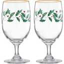 Lenox 849606 Holiday 4-Piece Iced Beverage Glass Set, Christmas Dinnerware, Hosting