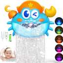 Bath Toys, Rechargeable Crab Baby Bath Toys Light Up Bath Bubble Machine with Colourful RGB Light Great Birthday Gift for Boys and Girls Toddler Toy for Kids Ages 1-3 4-8