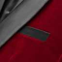Mens Velvet Blazer Slim Fit Tuxedo Suits Jacket Shawl Collar Solid Jacket Wedding Dinner Prom One Button Blazer Jacket (Wine Red)