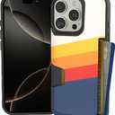 Smartish iPhone 16 Pro Wallet Case - Wallet Slayer Vol. 1 [Slim + Protective] Credit Card Holder - Drop Tested Hidden Flip Card Slot Cover Compatible with Apple iPhone 16 Pro - Striped Up