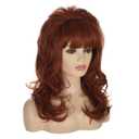 FVCENT 80s housewife wig Big Bouffant Hair Long Wavy Classical Beehive Wigs with Bangs Married Costumes for Women (Auburn)