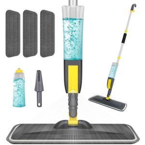 NileHome Spray Mop for Floor Cleaning, Dust Mop with 3 Pcs Washable Pads and 400 ml Refillable Bottle for Household or Commercial Use Wet Mop for Hardwood Laminate Tile Ceramic