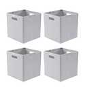 Minekkyes Plastic Collapsible Cube Storage Bins, Foldable Closet Organizers for Shelves, 4-Pack