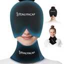 Hangover Migraine Relief Cap and Neck Ice Pack Set, Upgraded and Thickened Gel, Hot and Cold Compress Therapy for Neck and Headache Pain Relief, Tension, Stress and Puffy Eyes (Black Suit)
