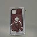 for iPhone 14 /iPhone 13 Leather Case with Stand, Anti-Slip Grip Ring, Fits for MagSafe (Burgundy, IP14/13-6.1inch)