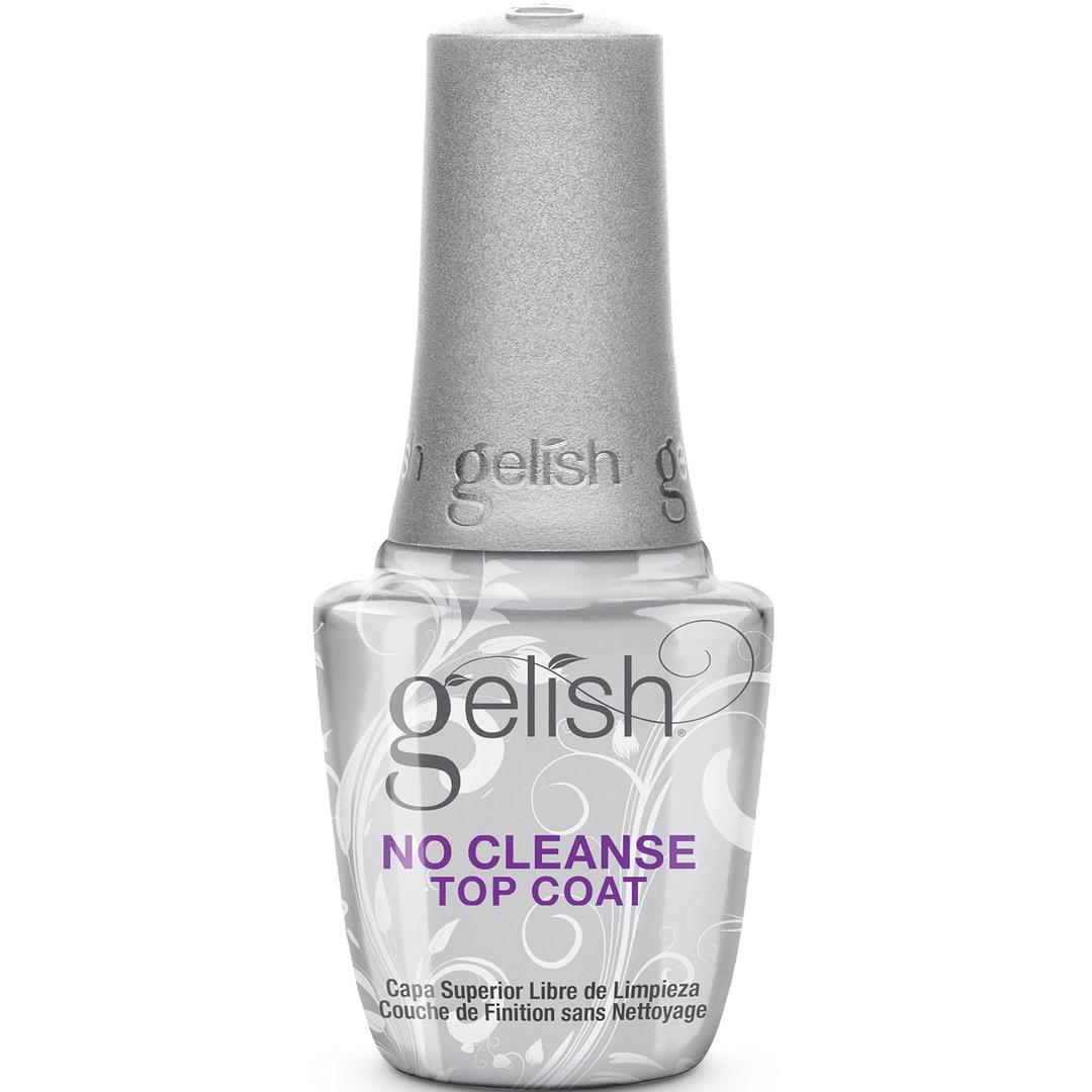 Gelish No-Cleanse Top Coat  High-Gloss Finish, Long-Lasting, Easy Application, UV/LED Compatible, Professional Gel Nail Polish Sealer (0.5 Fl Oz (Pack of 1))