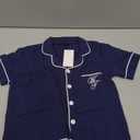 JWWN Toddler Boys Girls Summer Pajamas Short Set Baby Button Down Sleepwear, Little Kids Sleep Shirt & Shorts 2Pcs PJ Set Dark Blue, 4-5T