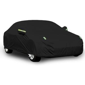 6 Layers Car Cover Waterproof All Weather for Automobiles, Outdoor Full Cover Rain Sun UV Protection with Zipper Cotton, Universal Fit for Sedan (184-193 inch)