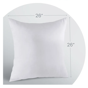SleepMan Throw Pillow Inserts 26" x 26" (Pack of 2, White) Down Feather Pillow Stuffer Premium Decorative Pillows for Sofa Couch Bed