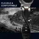 ULTIMAL Rugged TPU Sport Band ONLY for Samsung Galaxy Watch 8 Classic & Galaxy Watch 8 (40/44/46mm), Replacement Strap with Secure Connector, Waterproof Sweat-Resistant, Fit 6.2-8.9(Black+Silver)