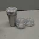 IMPRESA Smoothie Cups for Freezer - 16.9 Oz Stainless Steel Glossy Silver 6-Pack - Reusable Slide-Top Spill-Resistant Lids & Dry-Erase Friendly - Meal Prep Smoothie Storage Containers