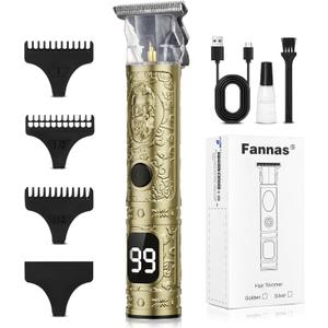 Hair Clippers for Men, Professional Hair Trimmer Barber Cordless Zero Gapped Hair Clippers with LCD Display, Mens Gifts Beard Trimmer T Liners Shavers Edgers Clipper for Hair Cutting - Gold