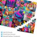 Graffiti Sports Balls Jigsaw Puzzle for Adult 500 Pieces Colorful Soccer Football Ball Food Art Puzzles for Adults Colorful DIY Wooden Puzzle Family Games Home Decor Gifts