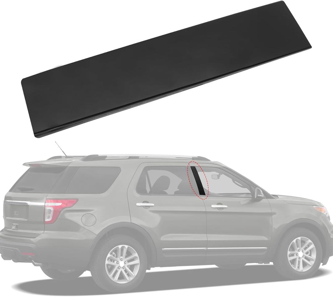 B Pillar Molding Trim 926-449 Front Right Passenger Side Door Applique Replacement for Ford Explorer 2011-2016 BB5Z7820554AB Gloss Black