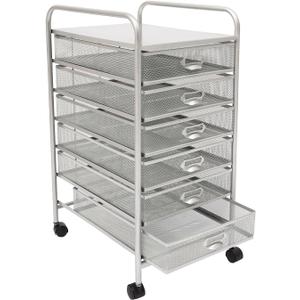 6-Tier Rolling File Cart with Mesh Drawers - 66 lb Capacity Mobile Storage for Office & Home, Includes Labels & 4 Wheels
