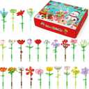 Christmas Advent Calendar 2025, Flower Building Blocks, 24 Days Countdown Calendar Toys, Building Brick Toys Party Favors, Xmas Gifts (Floral)
