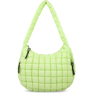 izuzta Quilted Puffer Tote Bag for Women Large Crossbody Bag Lightweight Nylon Puffy Quilted Carryall Hobo Puff Shoulder Bag