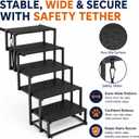 Dog Steps for Car Truck SUV,Travel Portable Foldable 5-Steps Non-Slip Dog Car Stairs,Stairs for Pet to Get in Car-Supports Up to 200 Lbs