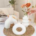 Ceramic Vase Set of 3, Small Flower Vase for Home Decor, Decorative Vases for Pampas Grass & Dried Flowers, Living Room, Bedroom, Bathroom, Shelf Centerpiece Table Decorations