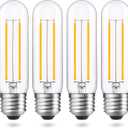 Vintage T10/T30 LED Bulb 25 Watt Equivalent, Warm White 2700K, 200 Lumens, E26 Base, 2W Dimmable Led Tubular Bulbs, Classic Filament Edison Bulb for Pendant Lights Chandelier, 4-Pack