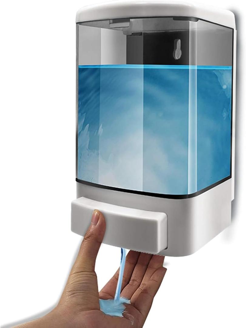 Soap Dispenser Wall Mount, 33.8oz/1000ml Commercial Manual Soap Dispenser Wall Mounted for Bathroom Kitchen Hotel, Liquid Containers Shampoo Plastic