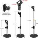 Eison Microphone Stand Desk Mic Stand Desktop Tabletop Microphone Stand with Gooseneck Mic Clip 5/8" Male to 3/8" Female Screw for Blue Yeti Snowball Christmas gift