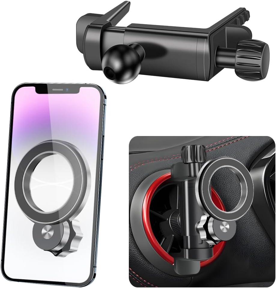 Car Magnetic Phone Mount for Chevrolet Blazer 2019-2025，Camaro 2010-2015，Chevy HHR 2006-2011 Interior Circular Air Vent Accessories Cell Cellphone Holder Screen Charging Magnet Stand Mobile Cradle