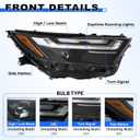 JFN LED Headlight Compatible with 2022-2025 Toyota RAV4 XSE/SE/Hybrid 81110-0R360 W/bulbs HIGH(Passenger Side)