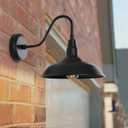 10in Dome Outdoor Barn Light with Wall Mount 2 Pack Black Exterior Gooseneck Lights Farmhouse Style Outdoor Barn Wall Lights Garage Outside Wall Sconce for House, Porch, Patio, Yard