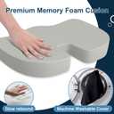 Seat Cusion, Relief Pressure Memory Foam Cusion for Office Chairs & Car Seat, Ergonomic Design Seat Cusion for Tailbone Pain Relief, Sciatica & Back Support (Grey, Cusion)