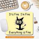 2 x Funny Mouse Pad with Non-Slip Rubber Base, Home Office Decor Desk Accessories, It's Fine I'm Fine Everything is Fine,Personalized Design Mouse Pads for Desk,