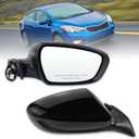 Right Passenger Side Mirror Compatible with 2014 2015 2016 Kia Forte with Manual Folding power glass Heated Black Replace# KI1321181(5 Pins)