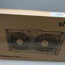 shinic Twin Window Fan, 9-Inch Blades Reversible Airflow, Thermostat Control, 3 Speeds, 3 Functions, 23.8"-37" Expandable Width, Window Exchaust Fans for Home Bedroom, ETL Certified