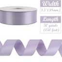 HUIHUANG Purple Satin Ribbon 1-1/2 inch x 50 Yards Lavender Purple Ribbon Double-Faced Satin Ribbon for Gift Wrapping, Bows, Flower Bouquet, Eternal Roses, Crafts, Wedding Holiday Party Decor