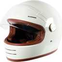 DOT Retro Vintage Full Face Motorcycle Helmet Classic Design for Men Women Lightweight Windproof Vent Cafe Racer & Cruiser Riding, Highway Commute, Touring (Large, Off-White)