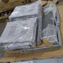 Shintenchi 4 Pieces Patio Furniture Set All Weather Textile Fabric Outdoor Conversation Set, with Glass Coffee Table, Loveseat, 2 Single Chairs for Home, Garden, Lawn, Porch (Silver）