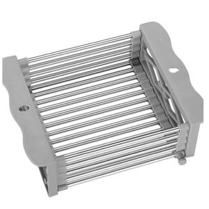 Stainless Steel Kitchen Drying Rack, Retractable Drain Basket with Adjustable Armrest, Over The Sink Dish Drying Rack