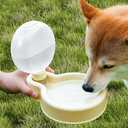 17OZ Portable Foldable Pet Dog Walking Water Bottle, Pet Travel Water Dispenser for Outdoor Walking, Hiking, and Travel Gravity Water Kitten Drinker(White)