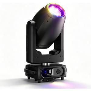 SHEHDS GalaxyJet 300W LED Moving Head Light, Beam&GOBO&Wash 3in1 | 5-Prism & Frost Effect, 7-Slot GOBO Wheel, 9-Colors, 7-Gobos Rotating, DMX512 for Party, School, Stage Show