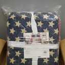 MODERN HEIRLOOM Americana Quilt with 2 Shams, Rustic 3-Piece Reversible All Seasons Quilt Set, Lightweight Coverlet Set, King Size, Red/Blue