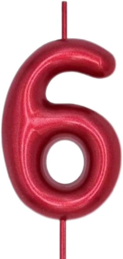 Red 6th Birthday Number Candles,Birthday Candles for Cake,Red Number for Cake Toppers,Decorations for Her Him Party Anniversary Wedding