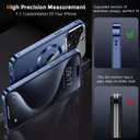 [Full Camera Protection& Mechanical Lock Magnetic Privacy Case for iPhone 15 Pro Max[Compatible with MagSafe] [CD Metal Ring] Full Body Metal Bumper, 9H Anti Peeping Glass Cover-Blue