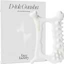 Face Factory Ceramic Gua Sha Tool- Face & Body Massager  100% Natural White Clay, Triple-Fired Ceramic Tool for Lymphatic Drainage, Includes Storage Pouch & Guide (D-tok)
